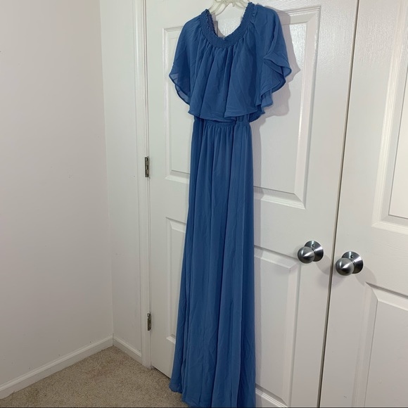 Show Me Your Mumu Hacienda Maxi Dress Blue Crisp - Picture 4 of 9